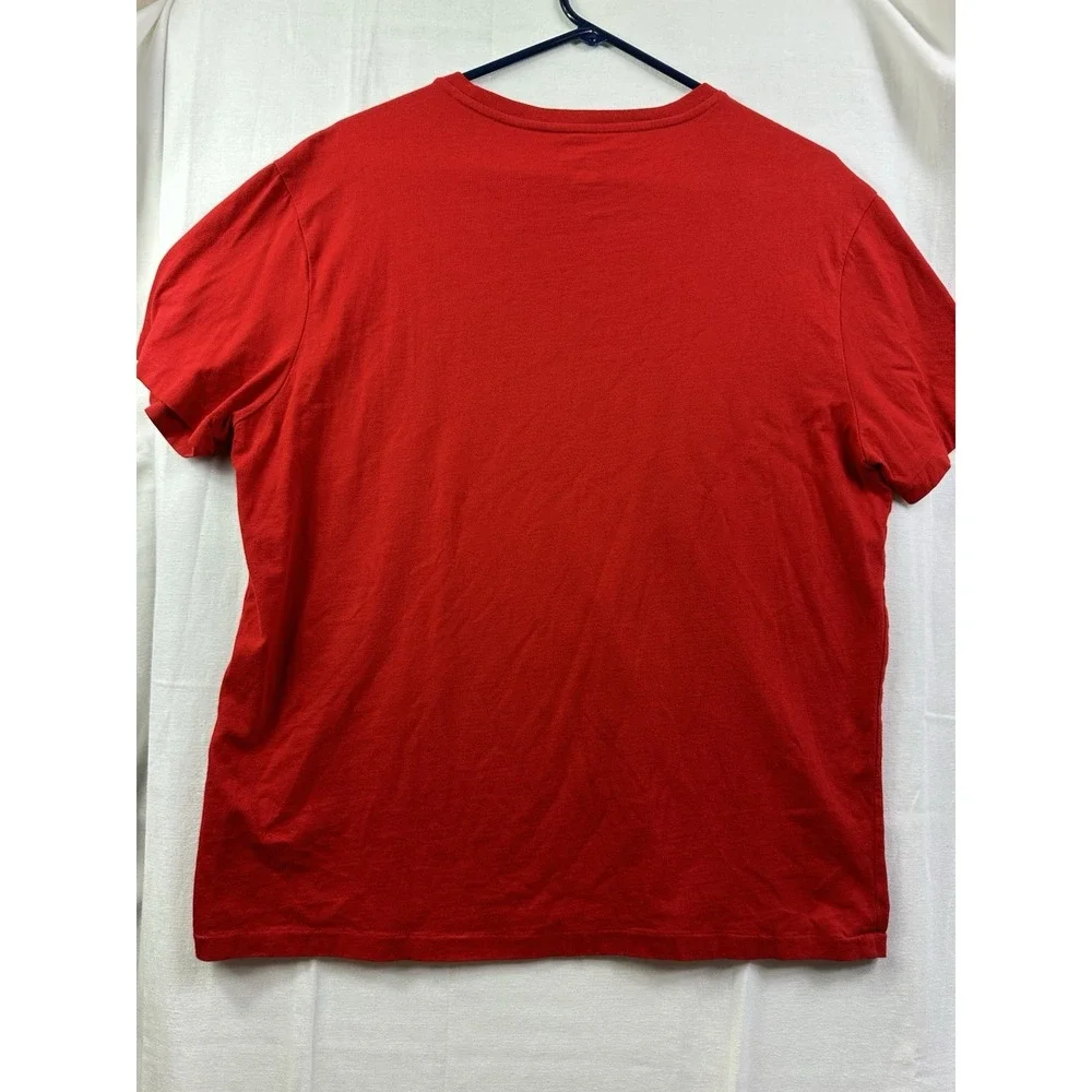 Polo Ralph Lauren Size L Large CREWNECK Cotton T- Shirt‎ Men's Color Red